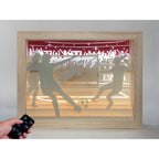 Magisk Kvinnligt Fotboll Trä Lampa