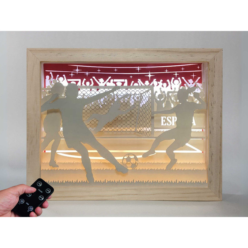 Magisk Kvinnligt Fotboll Trä Lampa