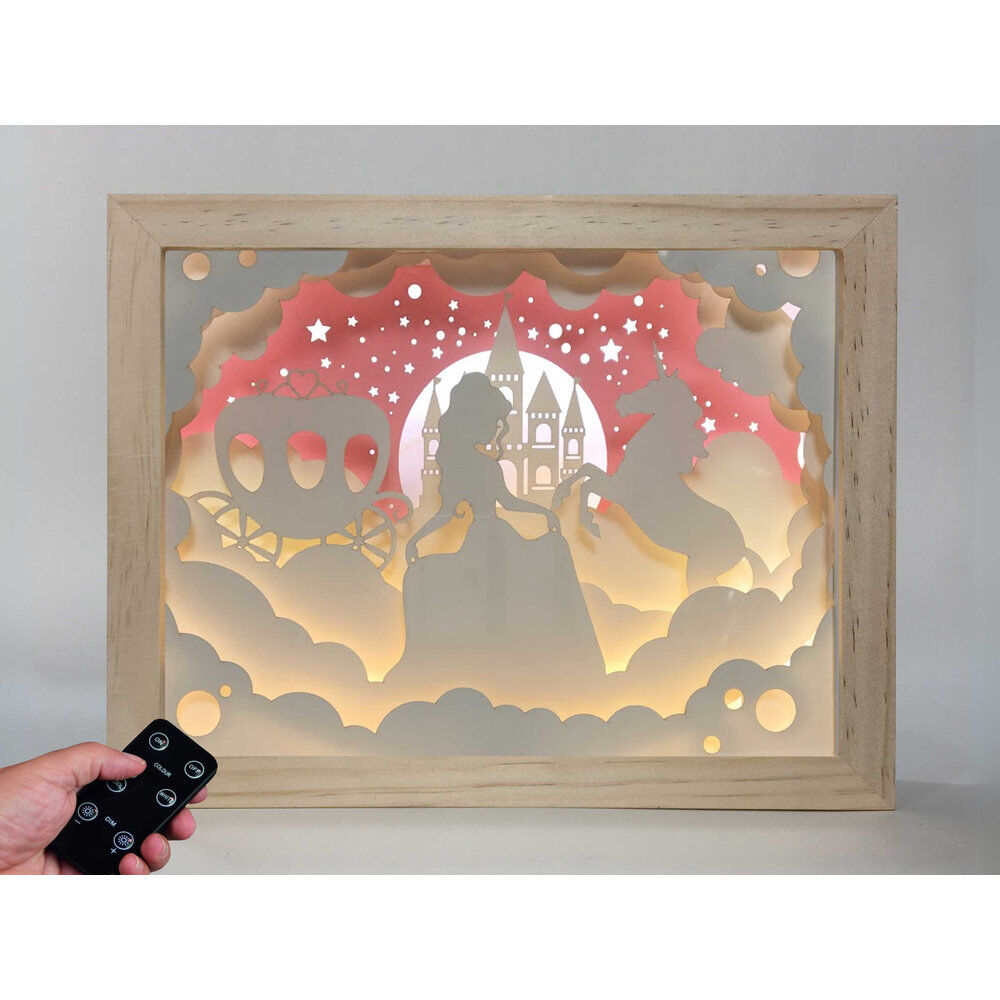 Prinsessan och Enhörningen Trä Lampa