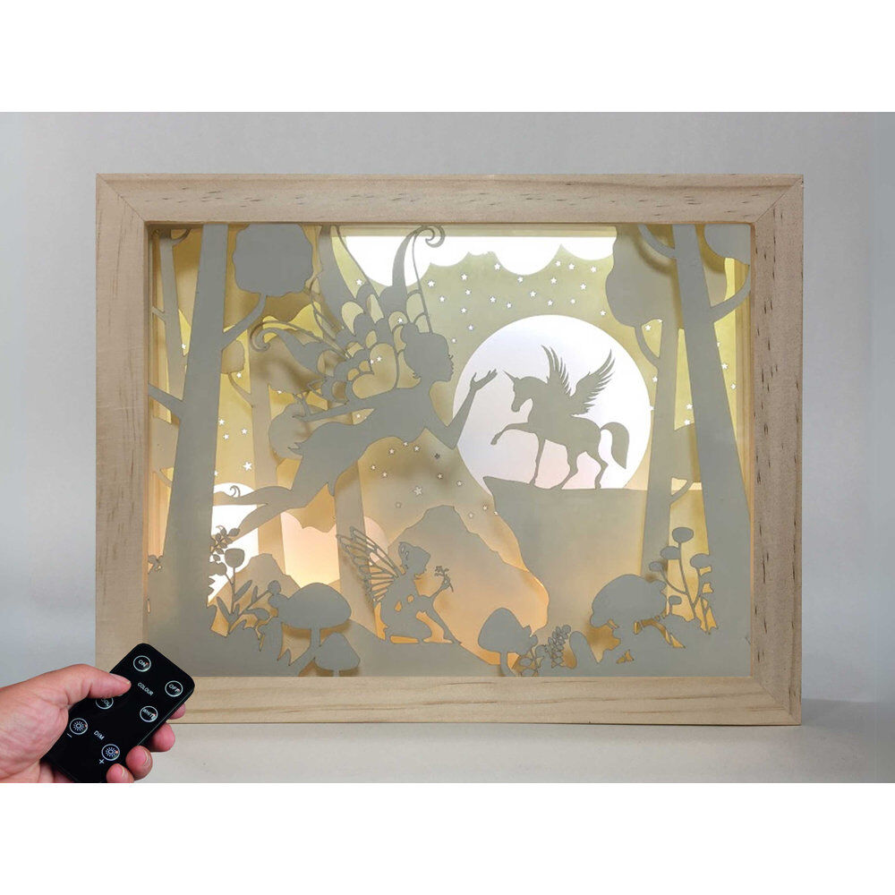 Fairy och Pegasus Trä Lampa