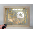 Fairy och Pegasus Trä Lampa