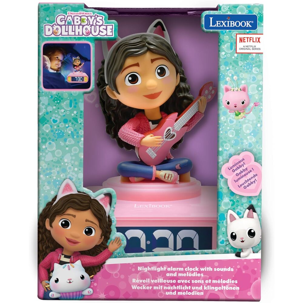 Gabby's Dockhus Digital väckarklocka med nattlampa