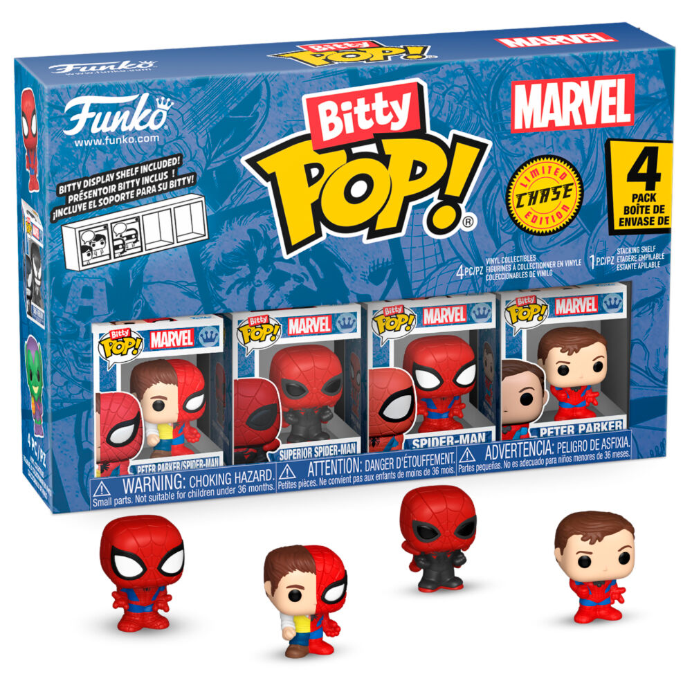 Blister 4 Figurer Bitty POP Marvel Spider-Man Parker Split