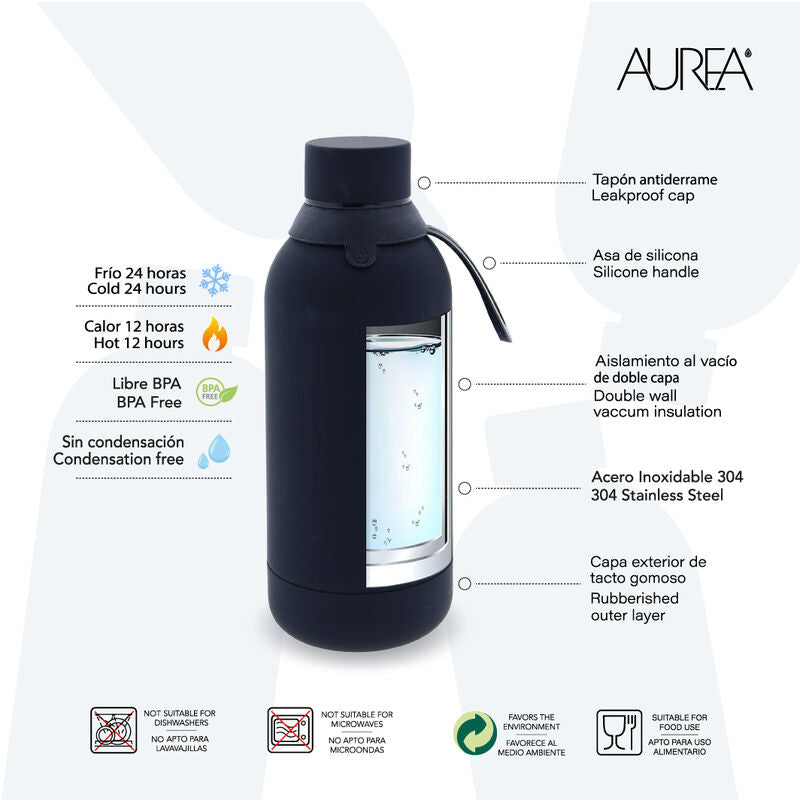 Svart Fotboll Termosflaska 500ml