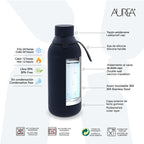 Svart Världskarta Termosflaska 710ml