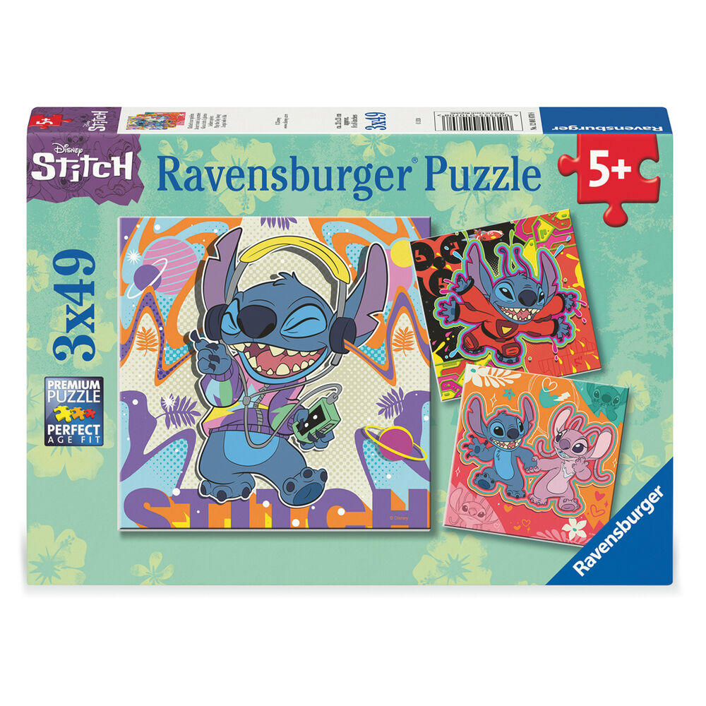 Disney Stitch pussel 3x39 bitar