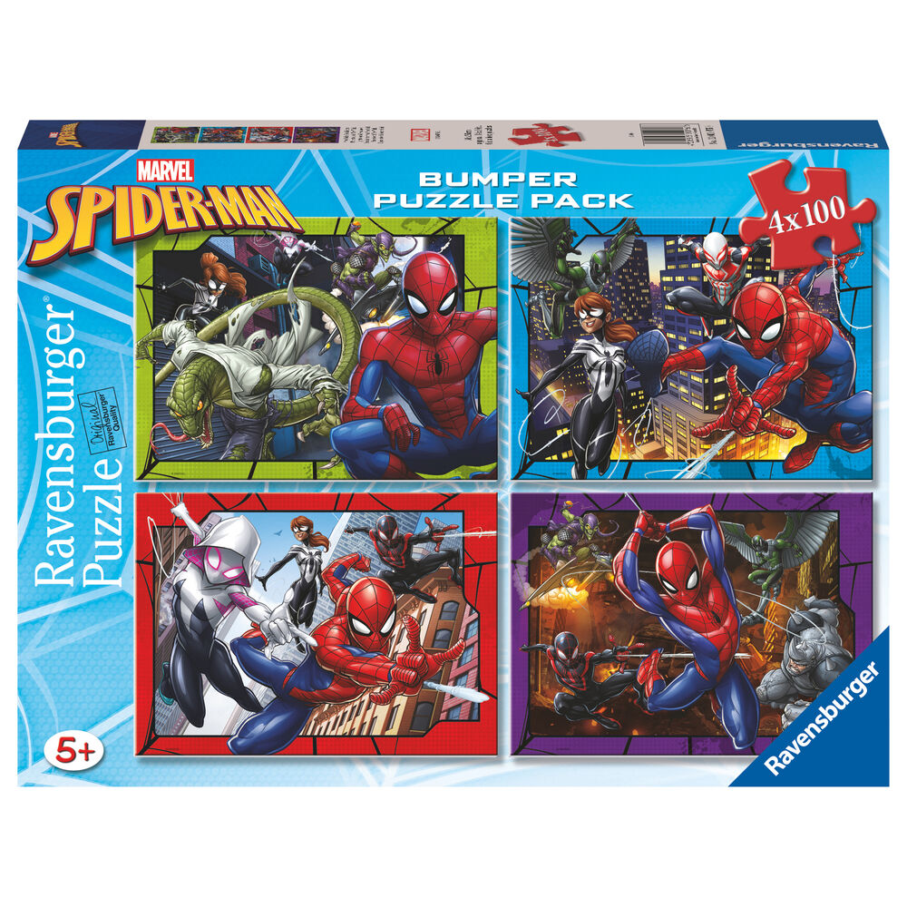 Marvel Spiderman Pussel 4x100 Bitar