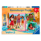 Disney Vaiana 2 Puzzle 3x49 Bitar