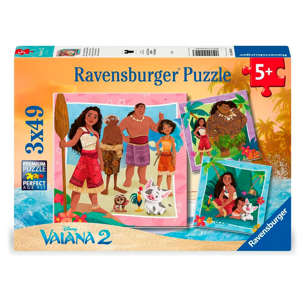 Disney Vaiana 2 Puzzle 3x49 Bitar