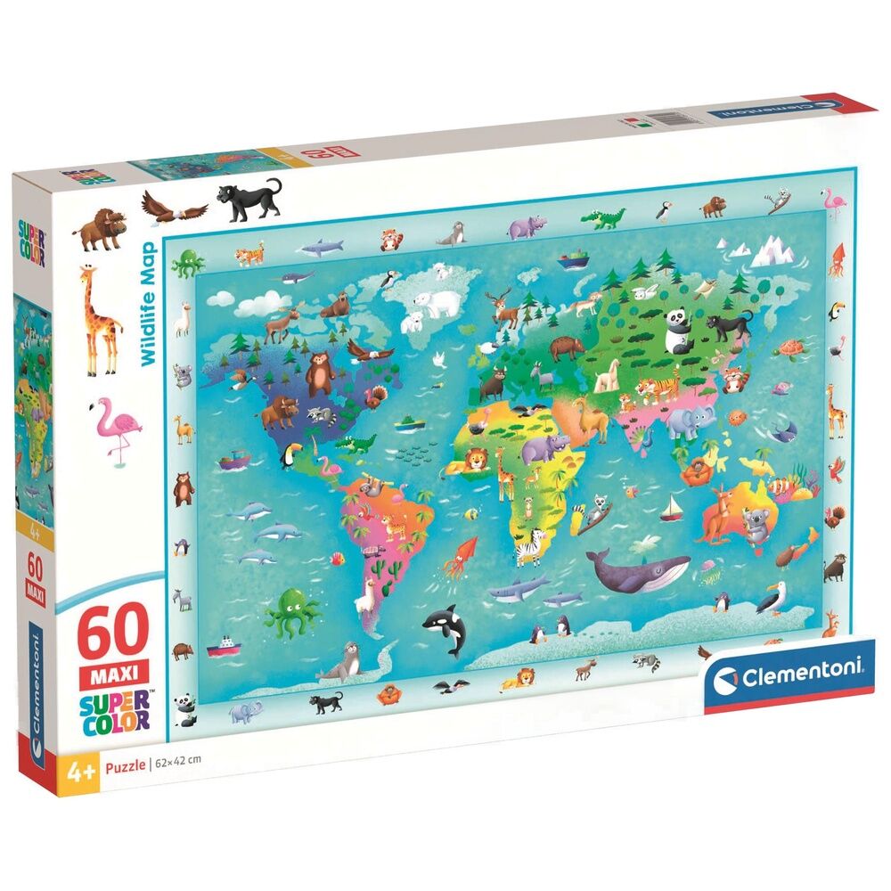Wildlife Map Maxi Puzzle 60 Pusselbitar