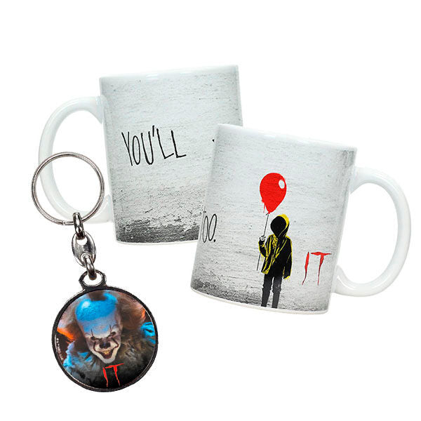 IT Pennywise Mug + Metal Nyckelring - perfekt för skräckälskare!