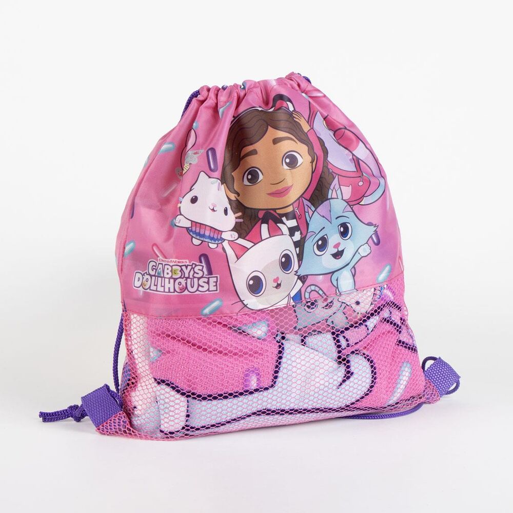 Gabbys Dockhus Set: Handduk, Väska och Kapsy
