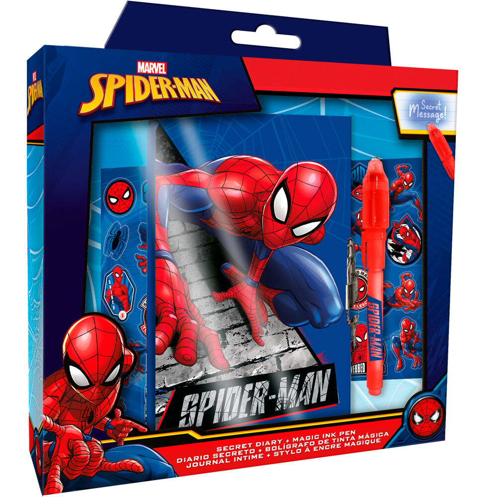 Marvel Spiderman Dagbok + Magisk Penna