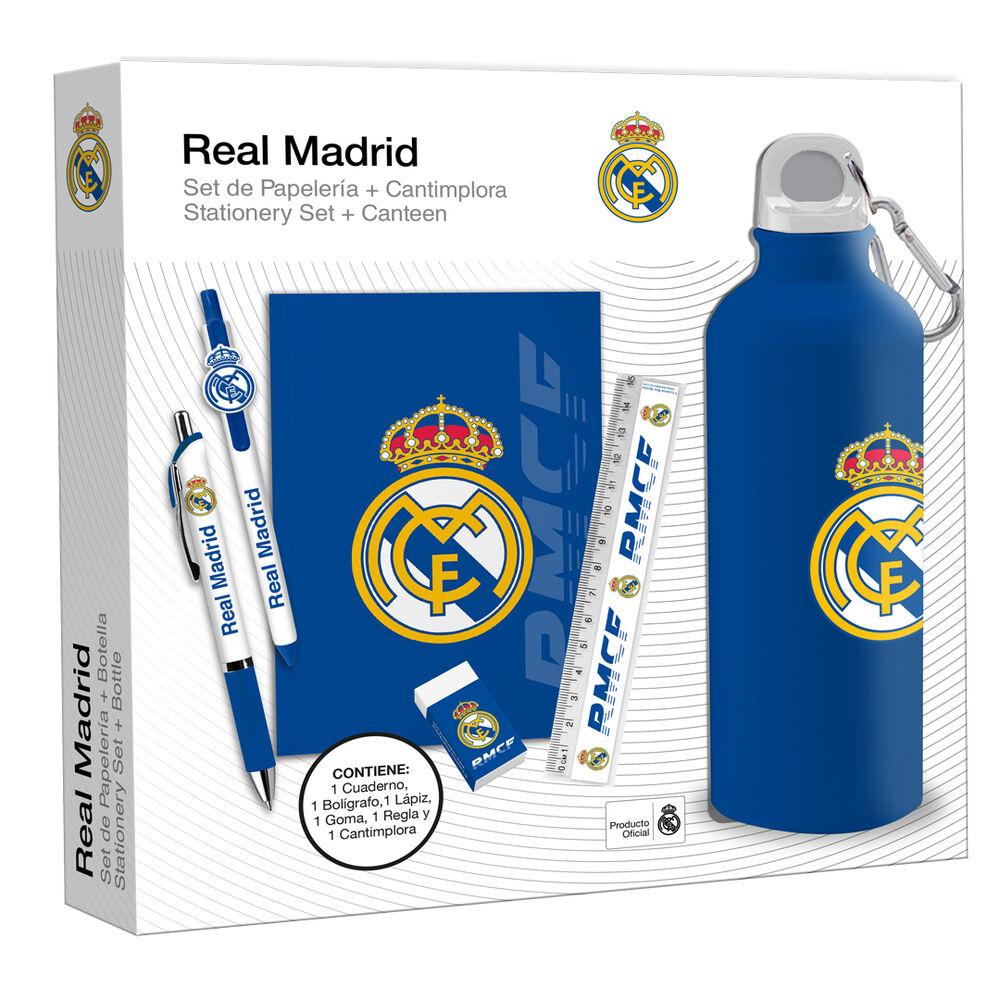 Real Madrid Kontorsmaterial & Flaske Set