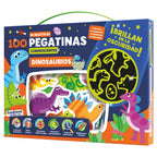 Dinosaurs 100 luminescent stickers briefcase