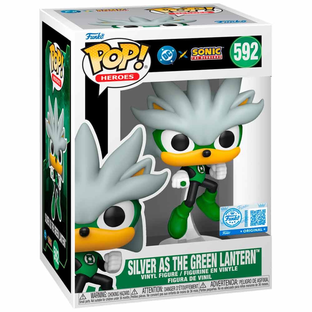 POP Figur Sonic The Hedgehog DC Comics Silver As the Green Lantern Exclusive