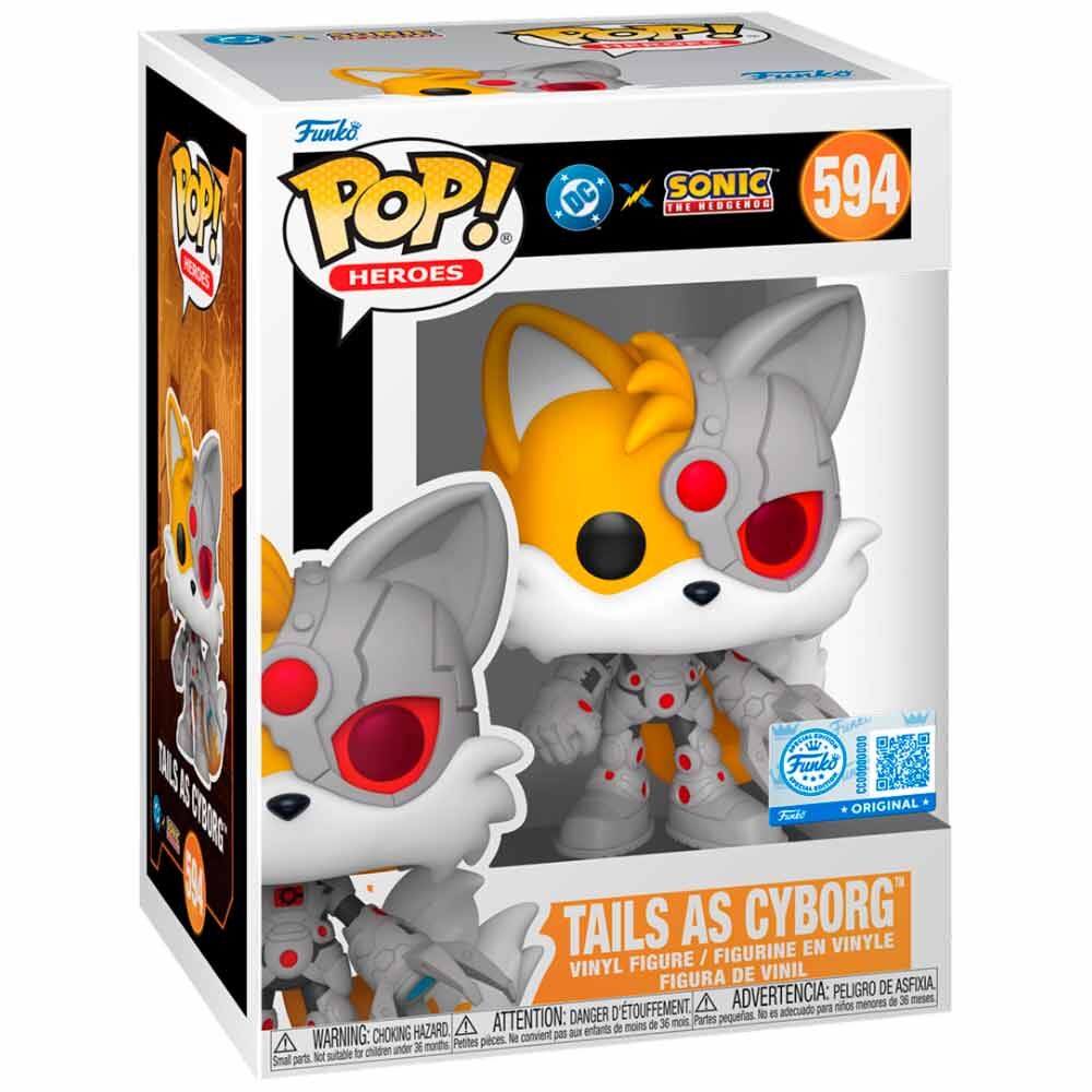 POP Figur Sonic The Hedgehog DC Comics Tails Som Cyborg Exklusiv