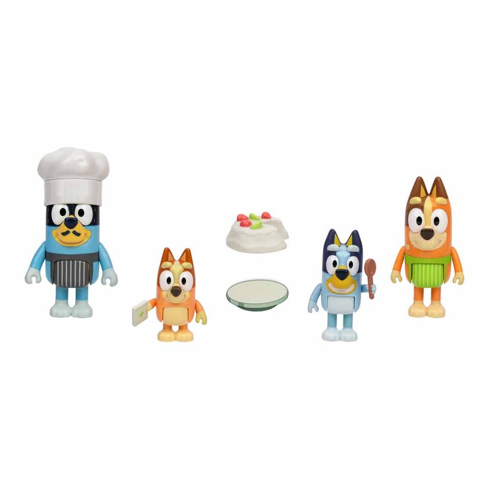 Bluey Lets Play Chef pack med 4 figurer