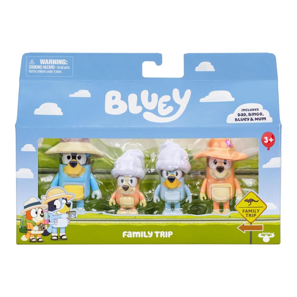 Bluey Familjeresa paket med 4 figurer