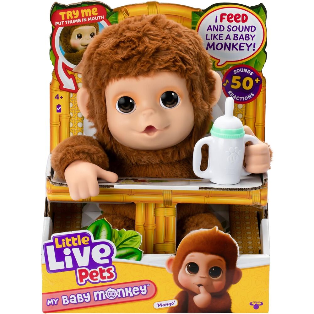 Little Live Pets My Baby Monkey - Interaktiv Söt Apa