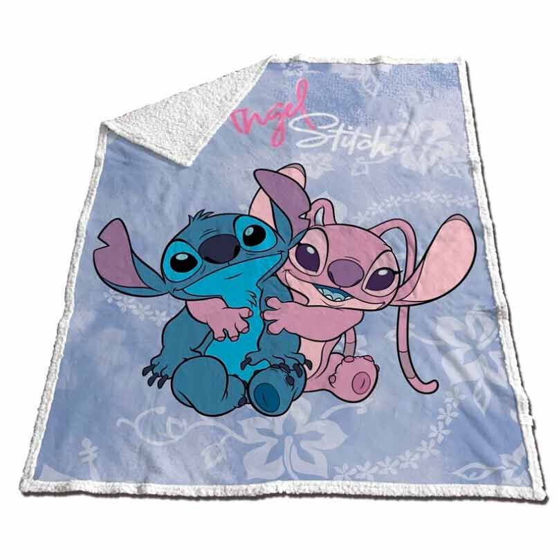 Disney Stitch & Angel Korall Sherpa Filt 130x170cm