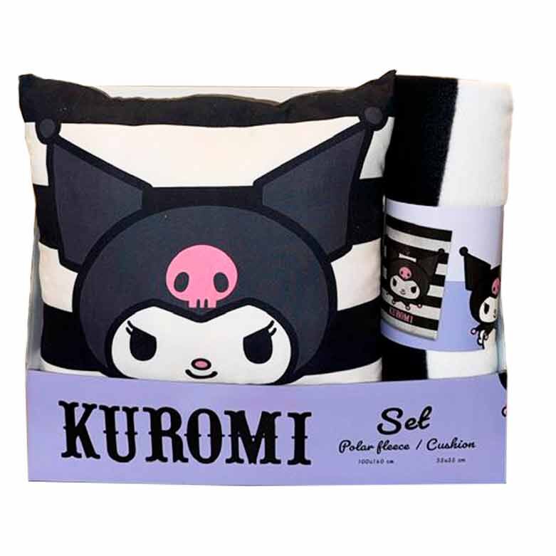 Hello Kitty Kuromi Polar Filt och Kudde Set