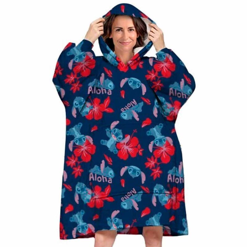 Disney Stitch Oversize Sweatshirt Coat för Vuxna - Korall