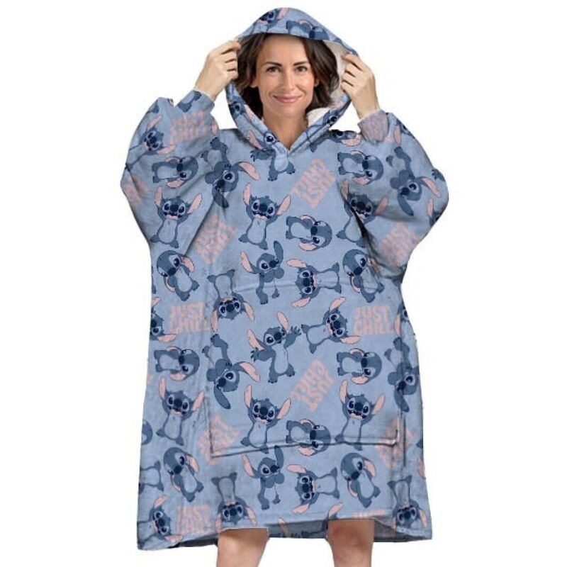 Disney Stitch Oversize Sweatshirt Coat för Vuxna - Korall