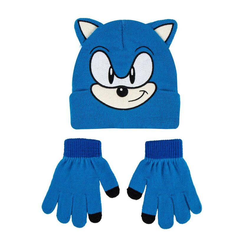 Sonic The Hedgehog mössa och vantar set