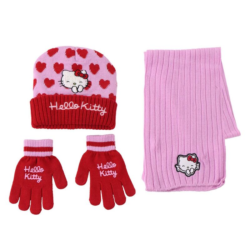 Hello Kitty Vinterset: Snood, Mössa och Handskar