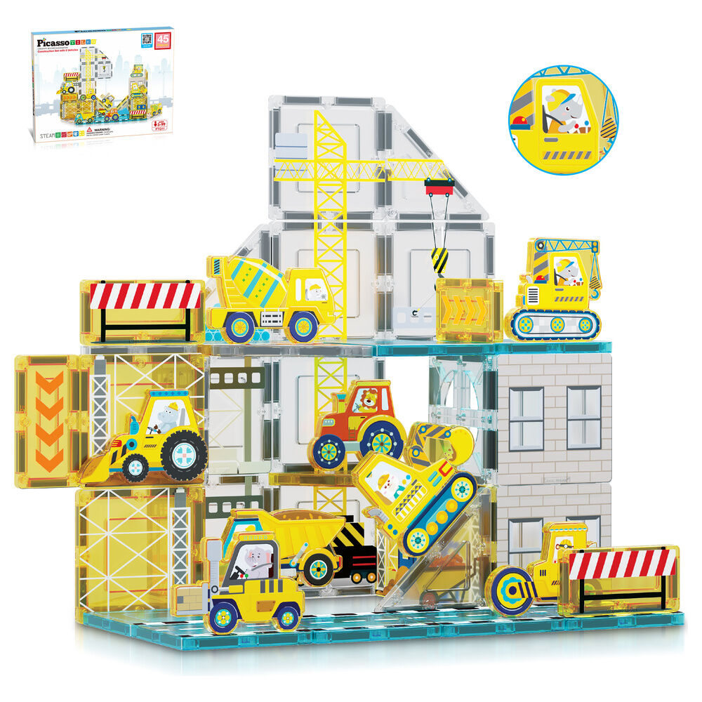 Magnetiska block + 8 fordon