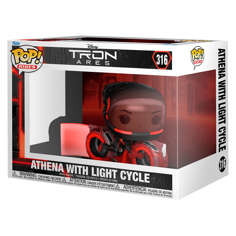 POP Figur Rides Disney Tron Ares Athena med Light Cycle