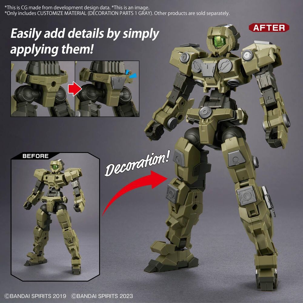 Anpassa Material Dekorationsdelar 1 Grå