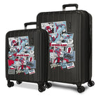 Marvel Spiderman Comic ABS Ryggsäck med Hjul suitcase set 55/65cm