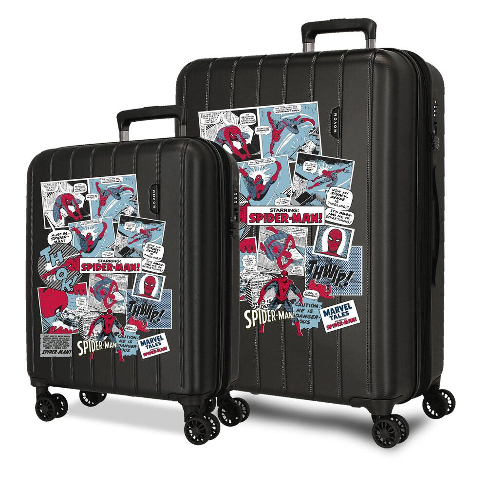 Marvel Spiderman Comic ABS Ryggsäck med Hjul suitcase set 55/65cm