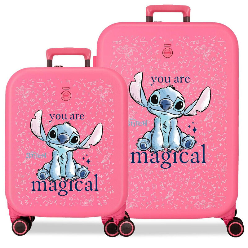 Disney Stitch You Are Magical Set 2 ABS Ryggsäck med Hjul suitcases 55-70cm