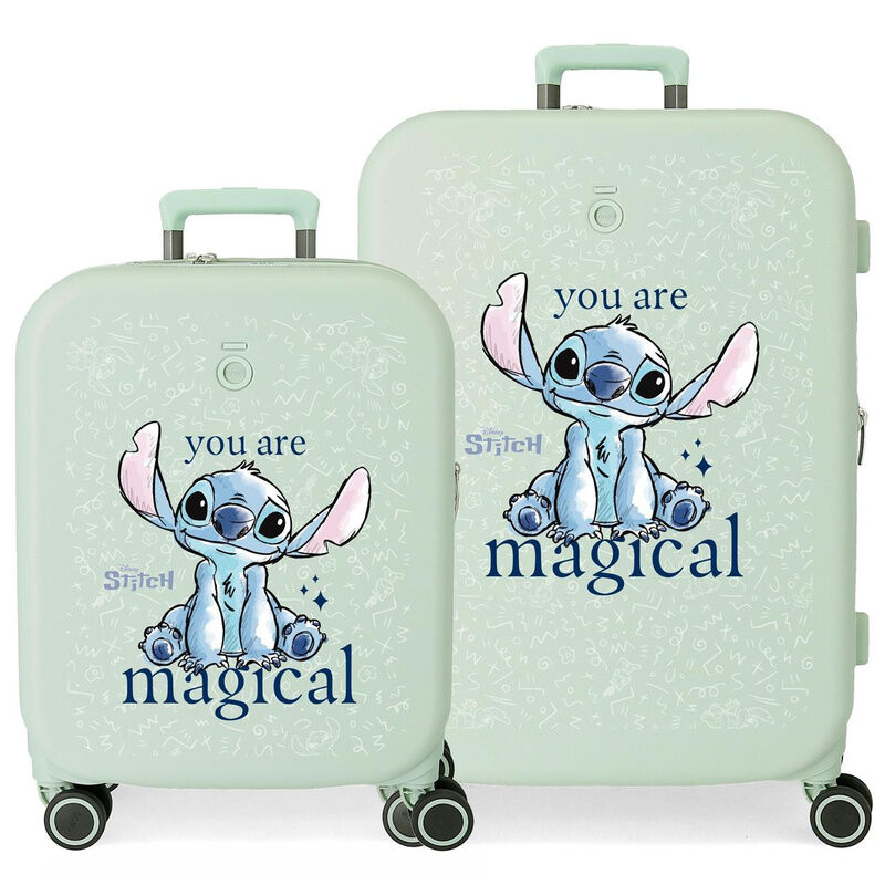 Disney Stitch You Are Magical Set 2 ABS Ryggsäck med Hjul Suitcases 55-70cm