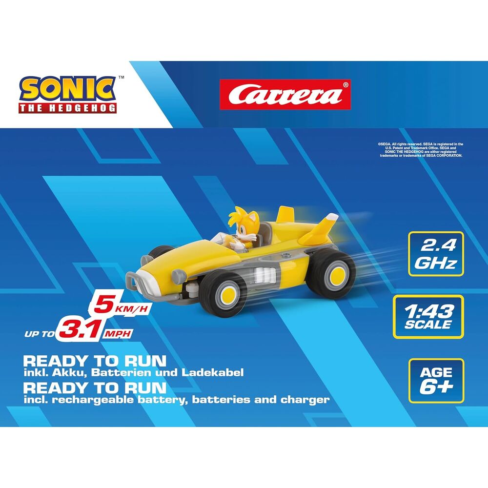 Sonic the Hedgehog Racing RC Team Tails Radiostyrd Bil