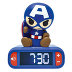 Marvel Avengers Captain America 3D Nattlampa Väckarklocka