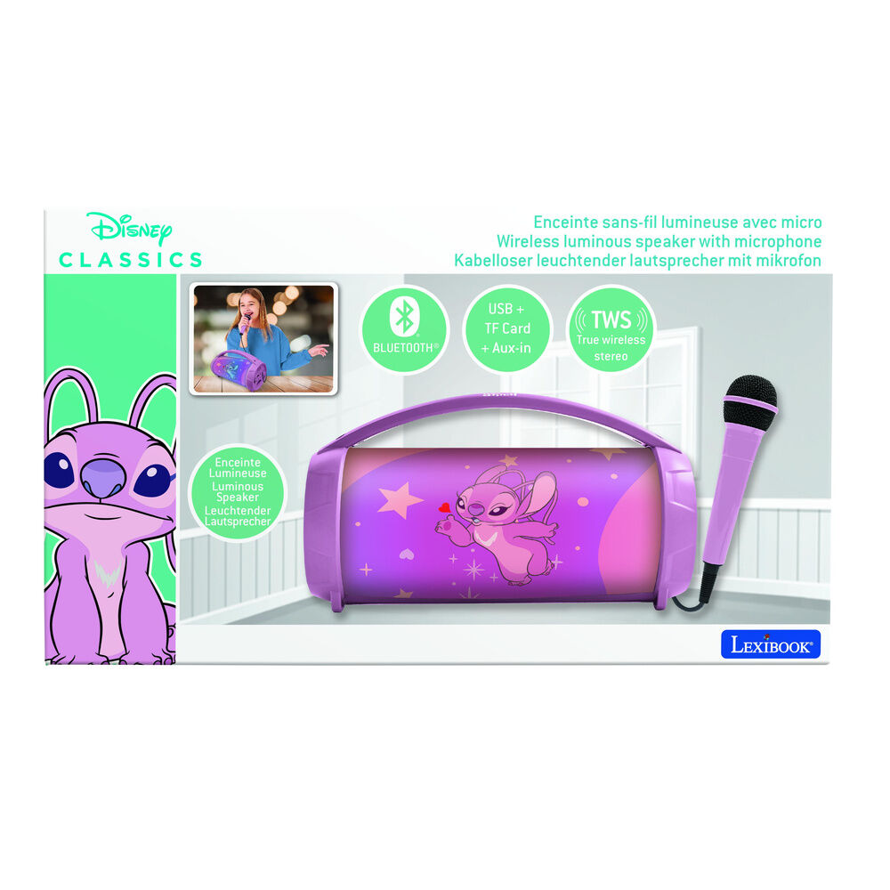 Disney Stitch Angel Illuminated Bluetooth Högtalare + Mikrofon