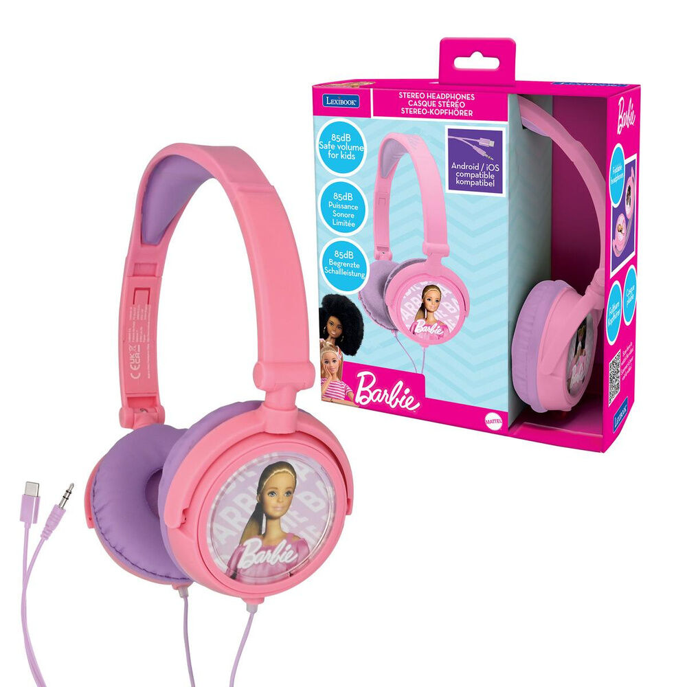 Barbie Hörlurar - Fällbara Stereo med Säker Volymbegränsning