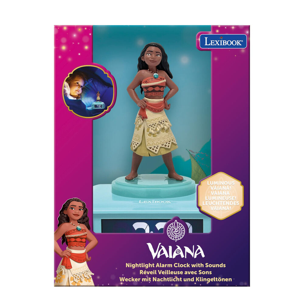 Disney Moana Vaiana 3D Nattlampa Väggklocka