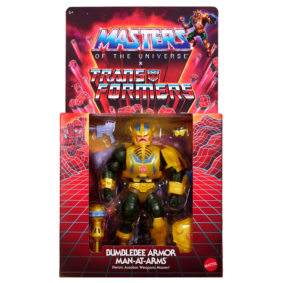 Masters of the Universe x Transformers Bumblebee Armor Man-At-Arms Figur 14 cm