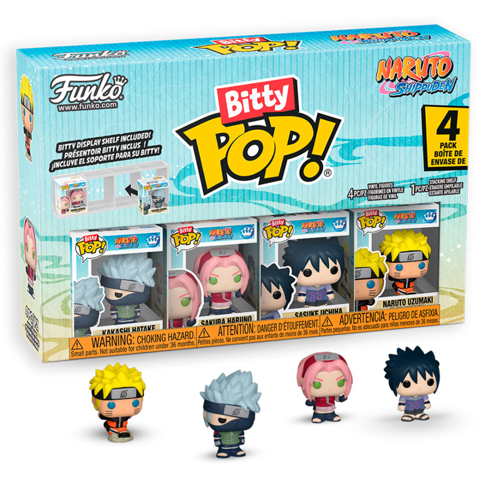 Blister 4 figurer Bitty POP Naruto Shippuden Team 7