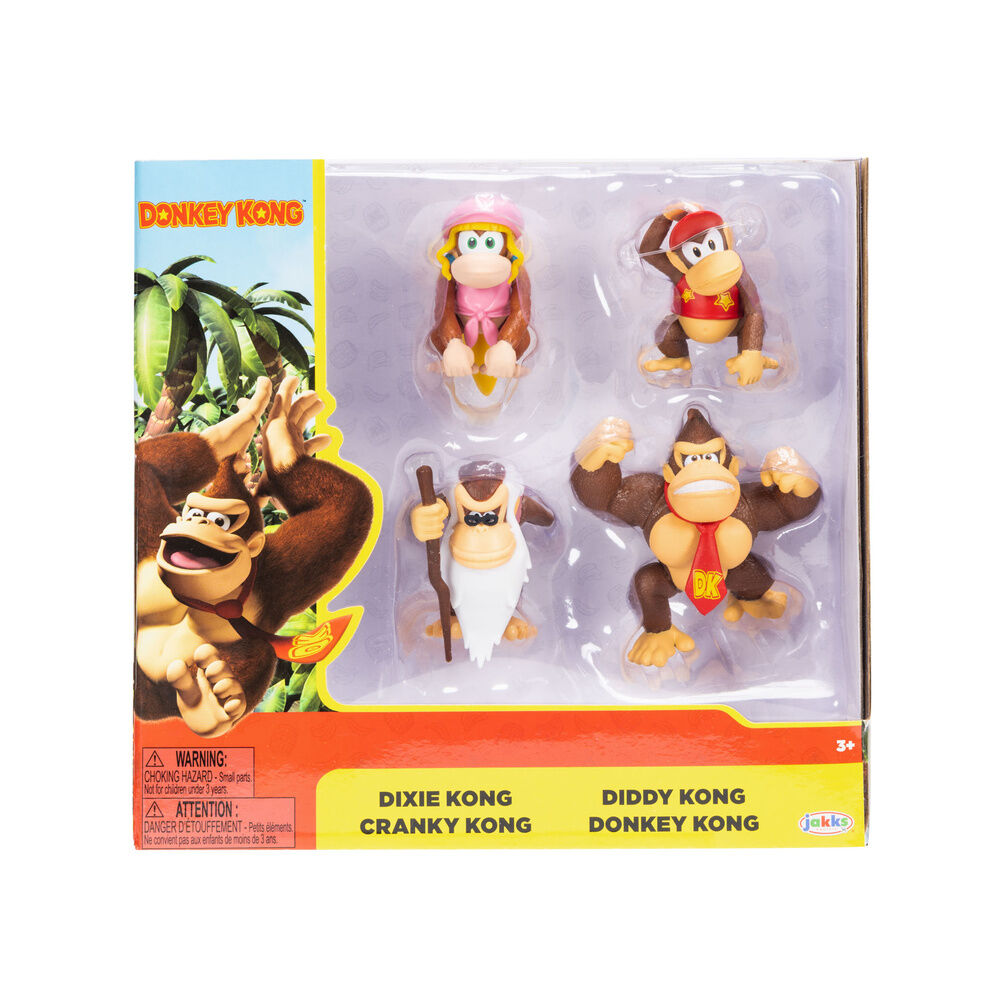 Donkey Kong paket med 4 figurer 6 cm