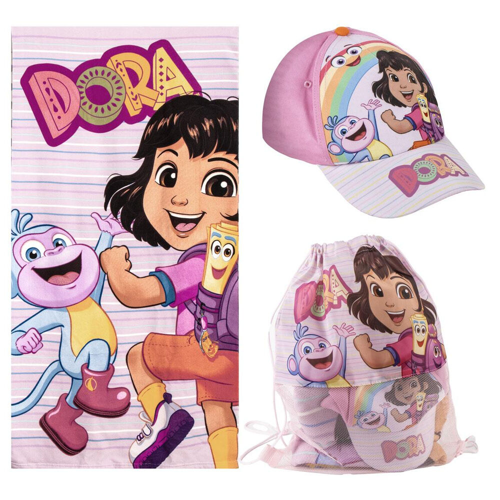 Dora Utforskaren Handduk + Väska + Keps Set