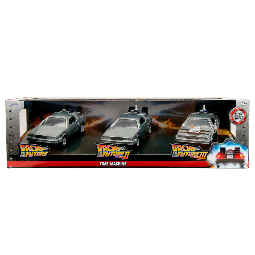 Back to the Future 40th Anniversary Time Machine Pack 3 DeLorean