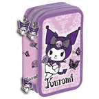 Hello Kitty Kuromi Lila Trippel Pennfodral