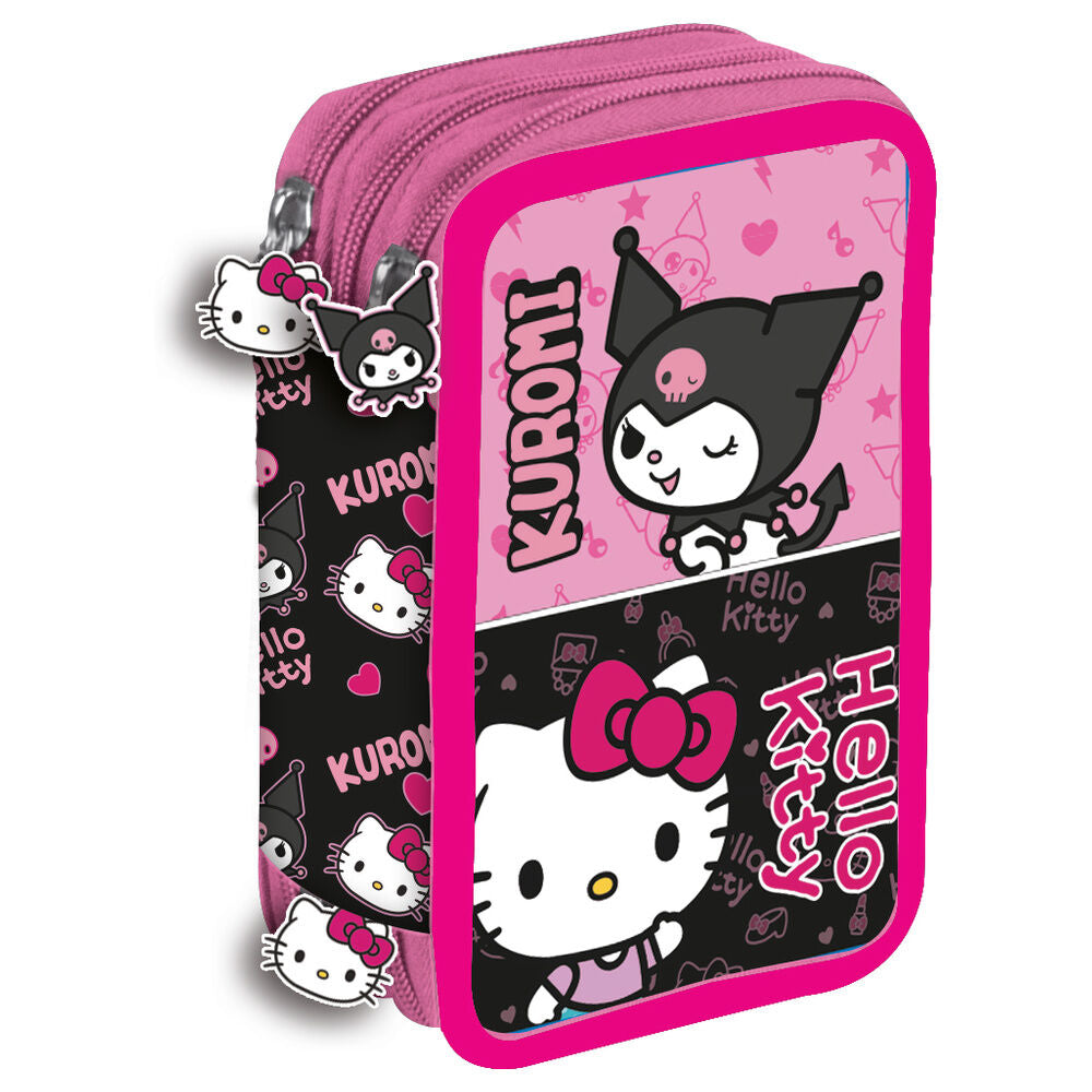 Hello Kitty & Kuromi trippel Pennfodral