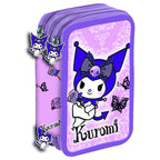 Hello Kitty Kuromi Lila Trippel Pennfodral